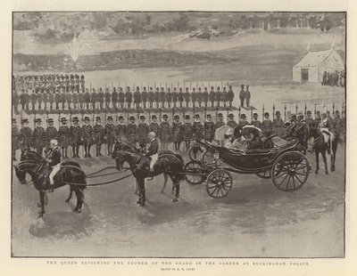 Die Königin inspiziert die Yeomen of the Guard im Garten des Buckingham Palace von Henry Marriott Paget